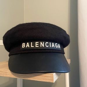 Balenciaga Black Leather and Corduroy Baker’s Boy Cap. Make me an offer!